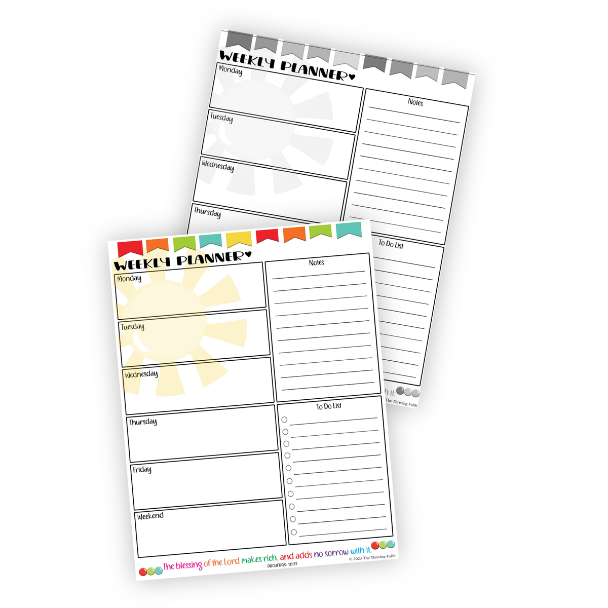 Sunshine Weekly Planner